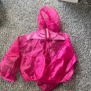 Vibrant Pink Sheer Hooded Jacket
